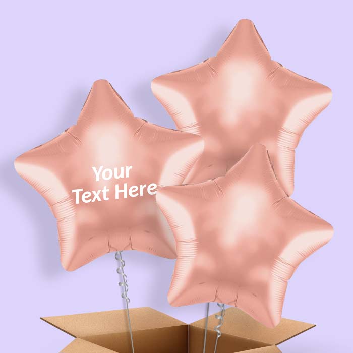Rose Gold Star Shaped Balloon in a Box