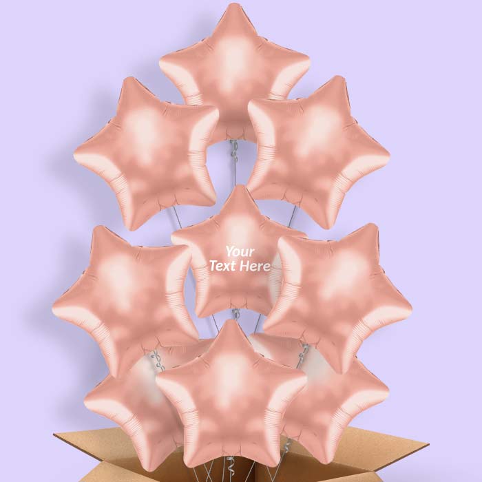 Rose Gold Star Shaped Balloon in a Box