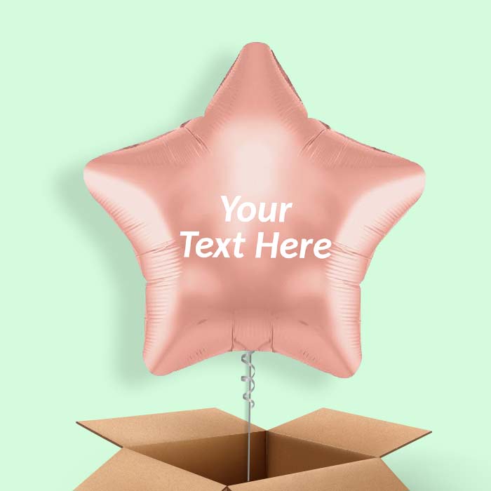 Rose Gold Star Shaped Balloon in a Box