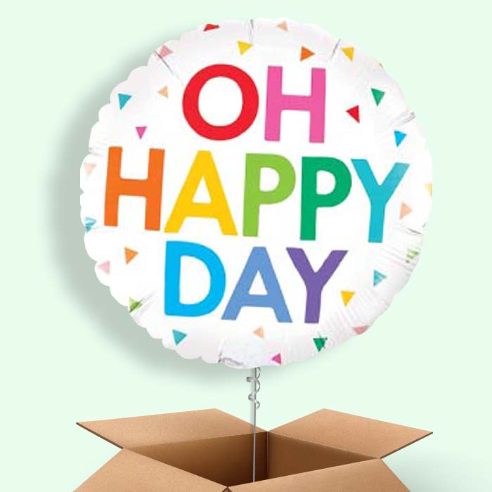 Rainbow Oh Happy Day Balloons in a Box - 1 Balloon | Small Indoor Plants