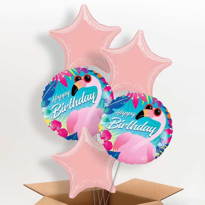 Flamingo Balloon in a Box - Happy Birthday - 5 Balloon | Small Indoor Plants