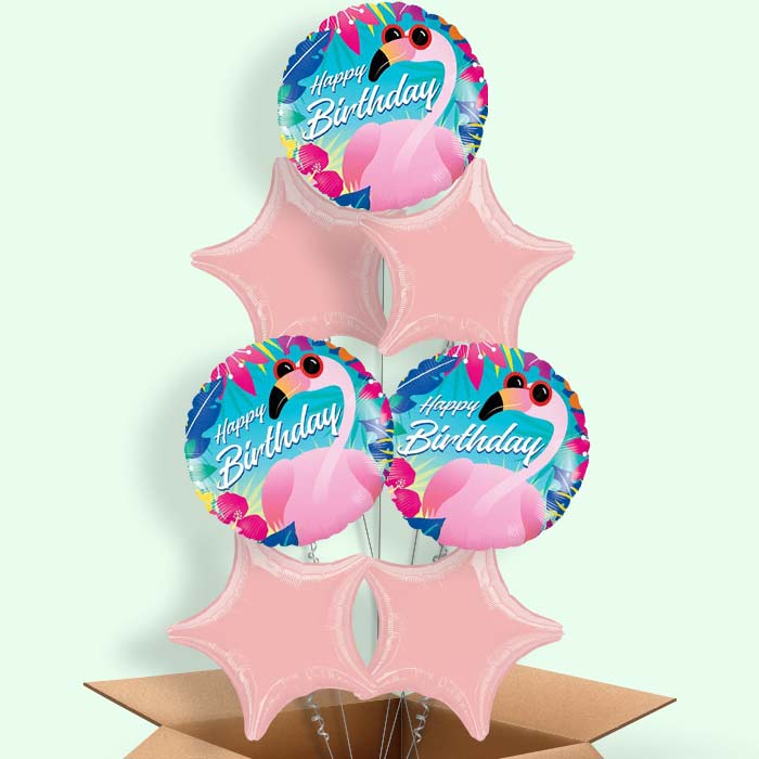 Flamingo Balloon in a Box - Happy Birthday - 7 Balloon | Small Indoor Plants