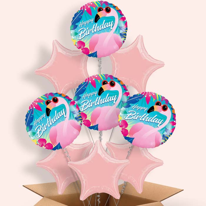 Flamingo Balloon in a Box - Happy Birthday - 9 Balloon | Small Indoor Plants