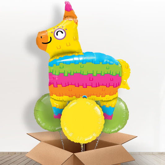 Rainbow Pinata Giant Shaped Balloon in a Box Gift - With 3 Plain Balloons | Small Indoor Plants