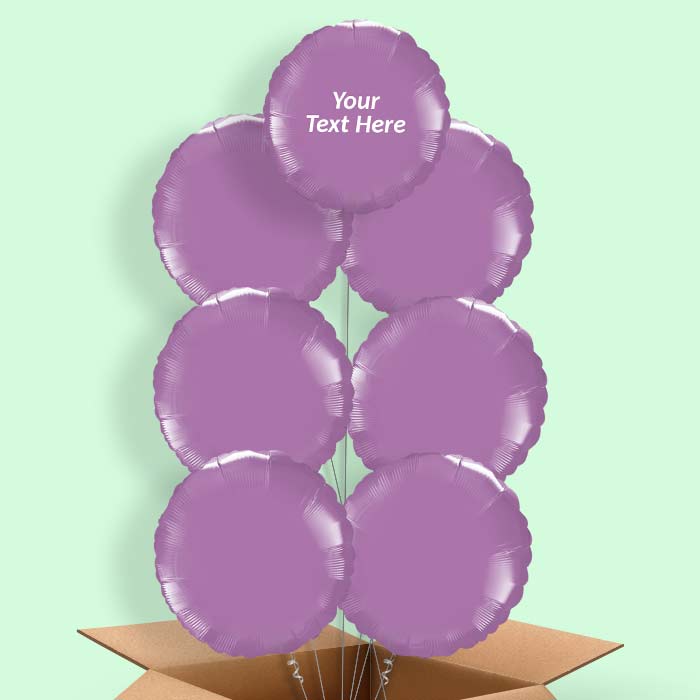 Personalised Lilac Balloons in a Box - Circle - 7 Balloon | Small Indoor Plants