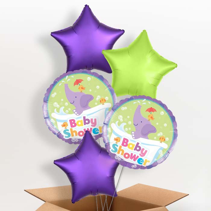 Baby Shower Balloons Delivered (Purple Elephant)