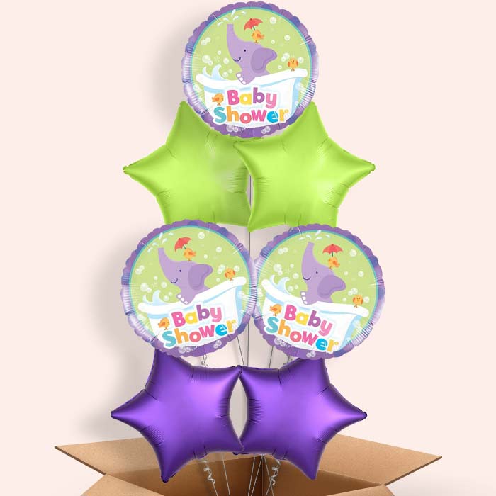 Baby Shower Balloons Delivered (Purple Elephant)