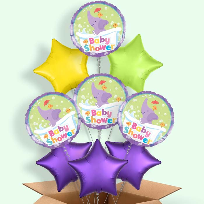 Baby Shower Balloons Delivered (Purple Elephant)
