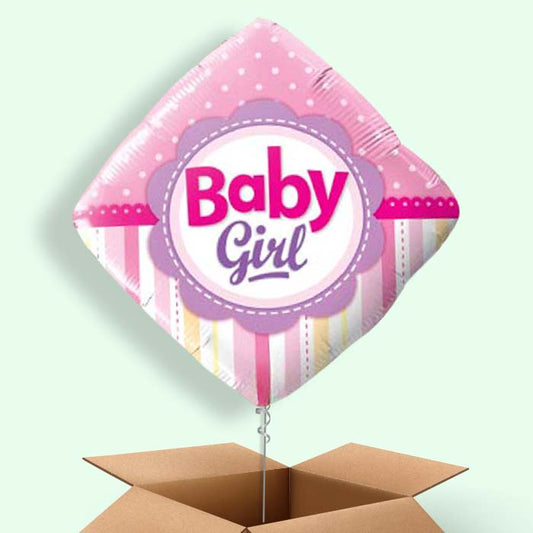 Baby Girl Balloons Delivered (Diamond) - 1 Balloon | Small Indoor Plants
