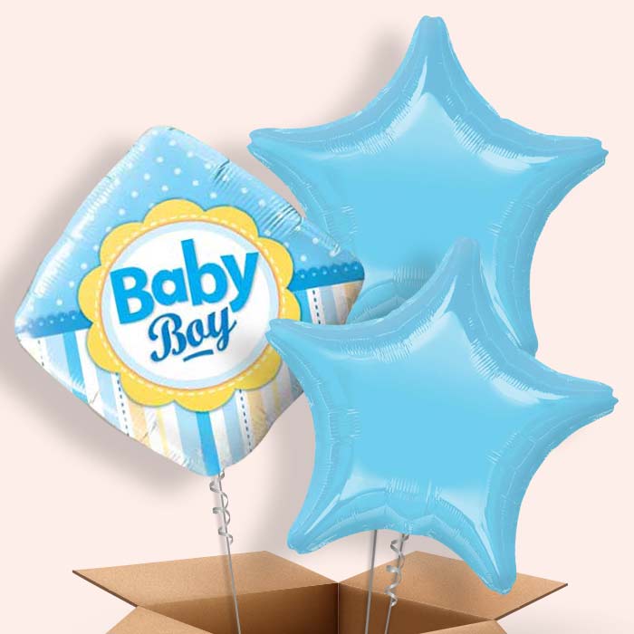 Baby Boy Balloon Delivery in a Box (Diamond)