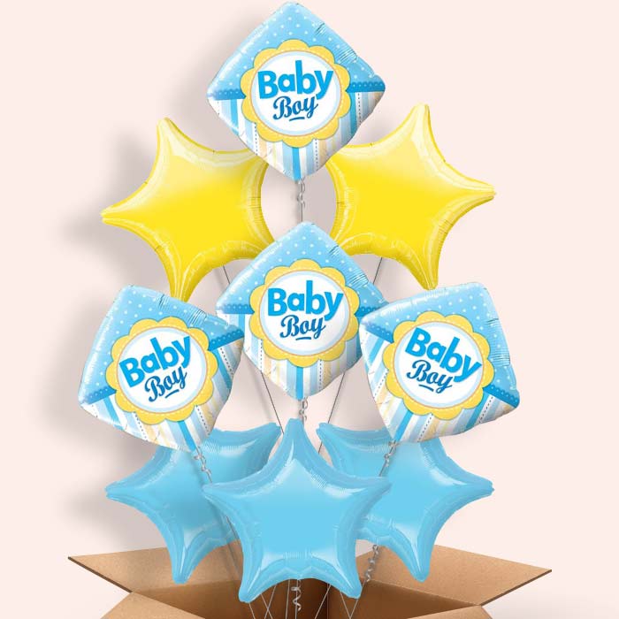 Baby Boy Balloon Delivery in a Box (Diamond)