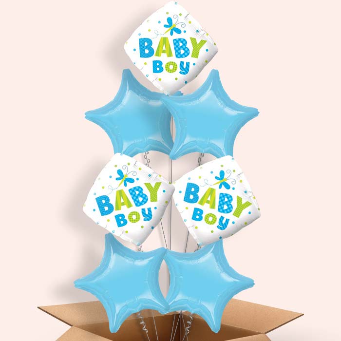 Baby Boy Balloons Delivered (Dragonfly) - 7 Balloon | Small Indoor Plants