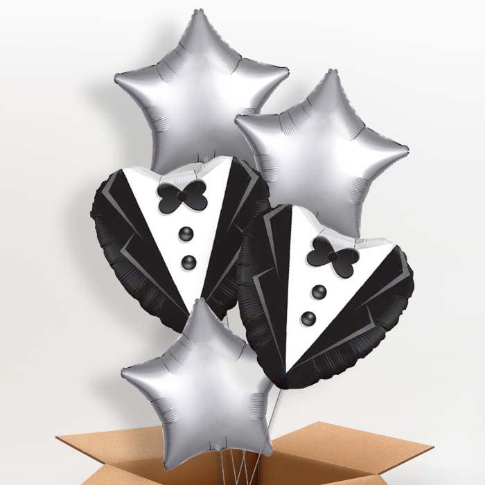 Wedding Tuxedo Balloons in a Box
