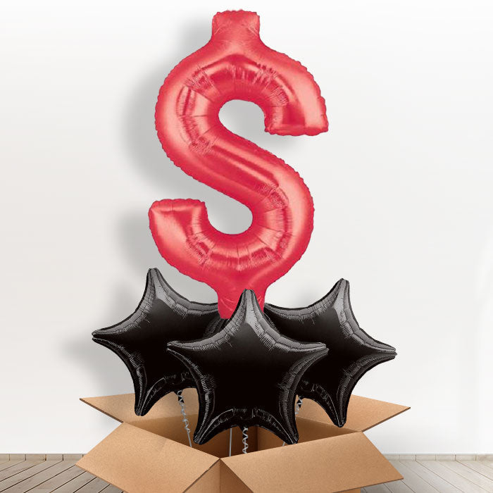 Red Giant Dollar Balloon in a Box - With 3 Themed Balloons | Small Indoor Plants
