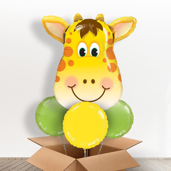 Giant Giraffe Balloon in a Box - With 3 Plain Balloons | Small Indoor Plants