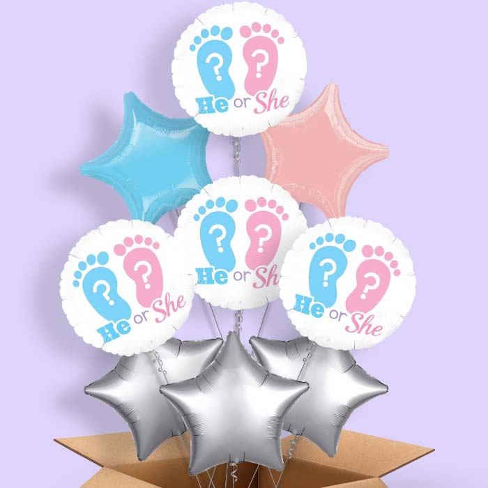 Balloon Gender Reveal in a Box (He or She)
