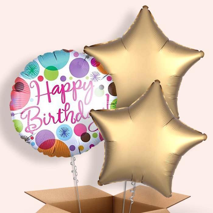 Happy Birthday Pastel Balloons in a Box