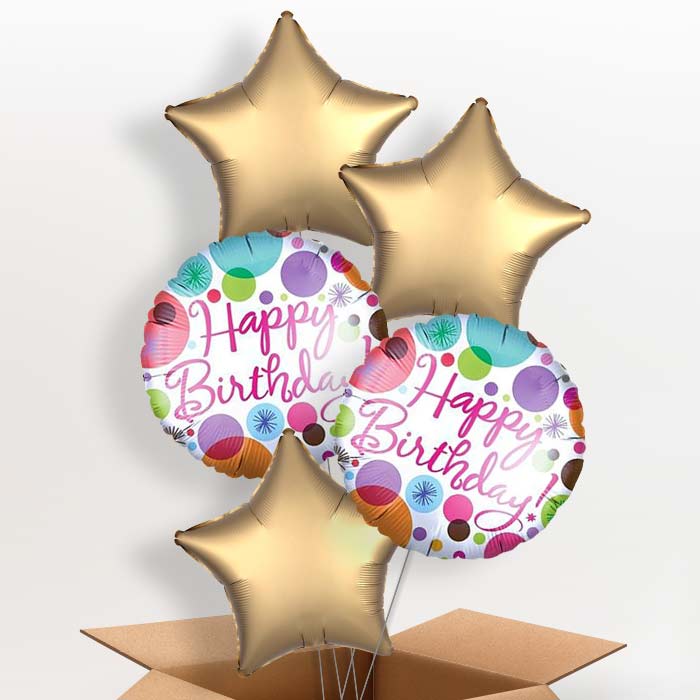 Happy Birthday Pastel Balloons in a Box