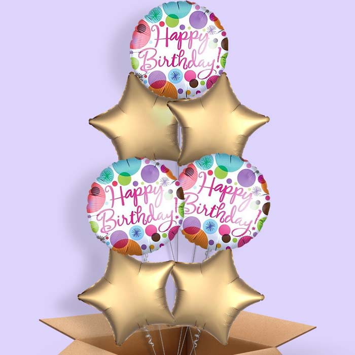 Happy Birthday Pastel Balloons in a Box