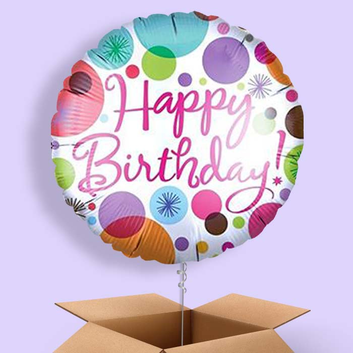 Happy Birthday Pastel Balloons in a Box