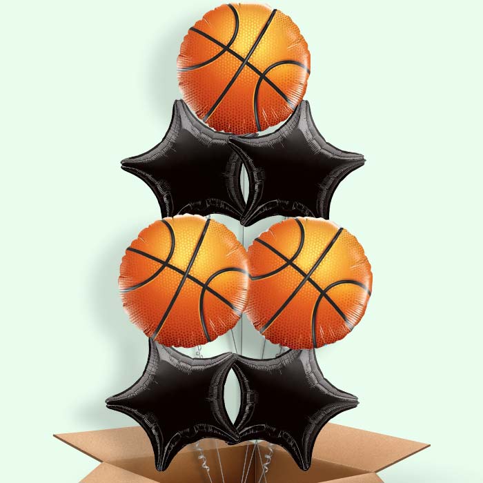 Basketball Helium Balloons in a Box - 7 Balloon | Small Indoor Plants