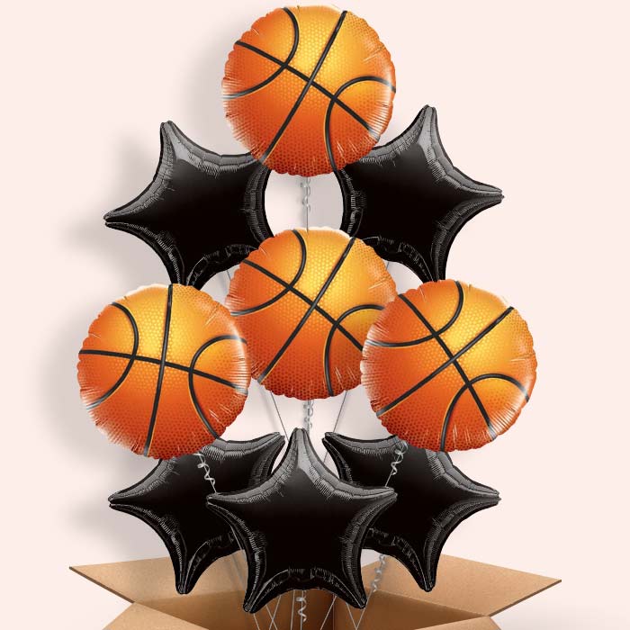 Basketball Helium Balloons in a Box - 9 Balloon | Small Indoor Plants