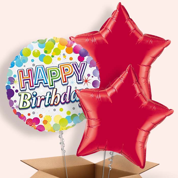 Rainbow Confetti Birthday Balloon in a Box