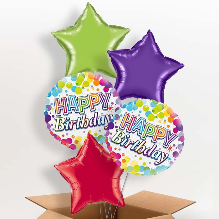 Rainbow Confetti Birthday Balloon in a Box