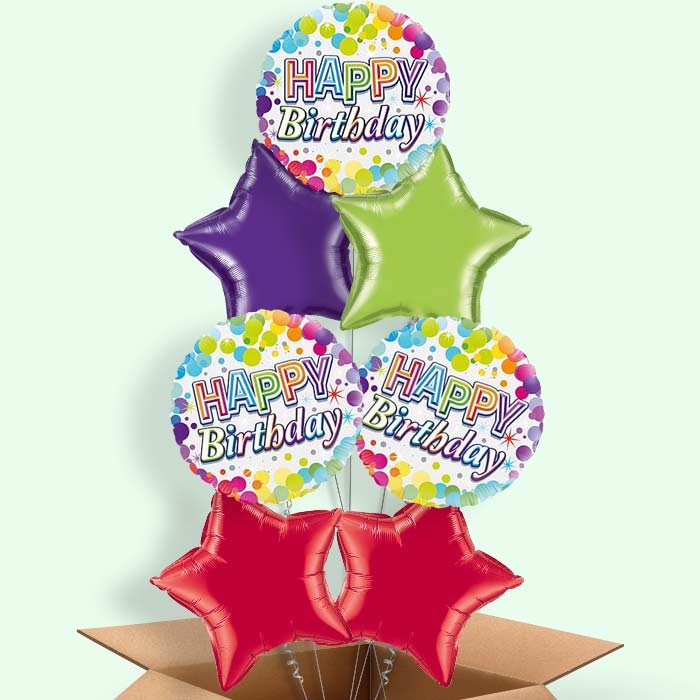 Rainbow Confetti Birthday Balloon in a Box