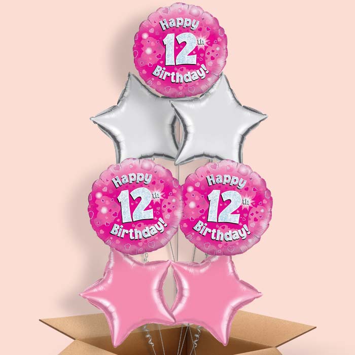 Pink 12th Birthday Balloon in a Box
