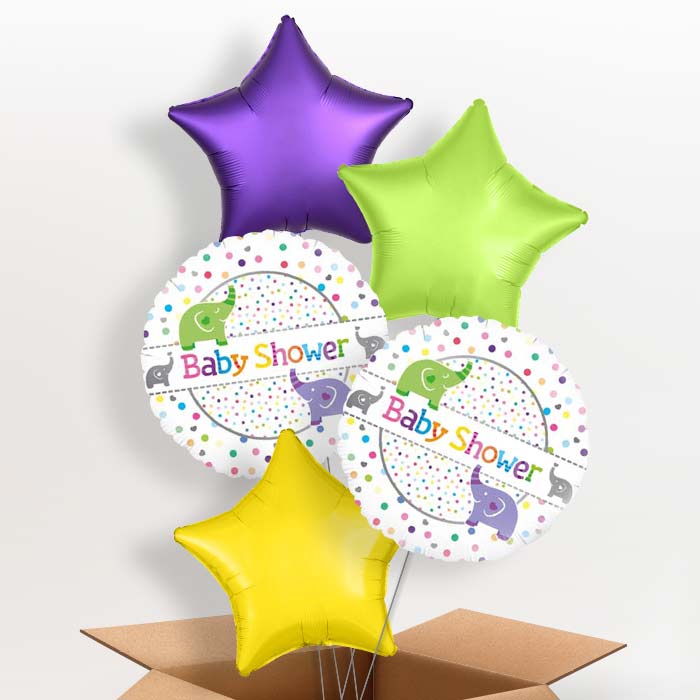 Baby Shower Balloon Boxes (Elephant) - 5 Balloon | Small Indoor Plants