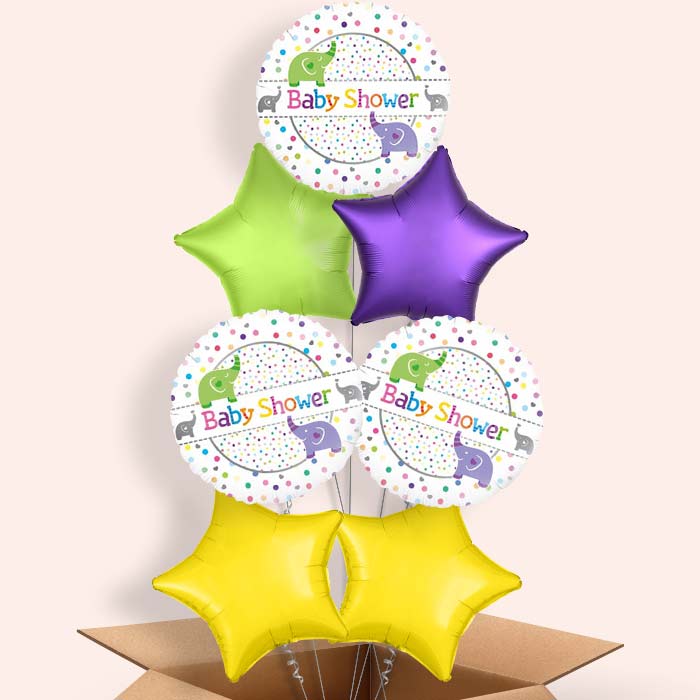 Baby Shower Balloon Boxes (Elephant) - 7 Balloon | Small Indoor Plants