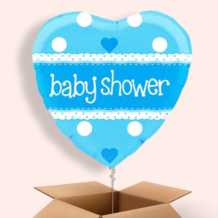 Blue Heart Baby Shower Balloons in a Box - 1 Balloon | Small Indoor Plants