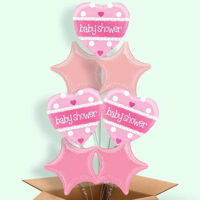 Pink Baby Shower Balloons Delivered Inflated