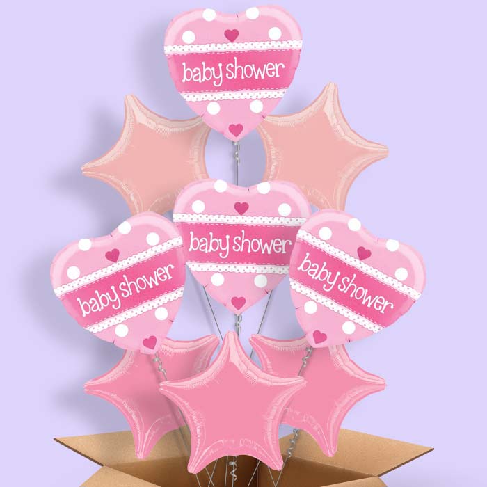Pink Baby Shower Balloons Delivered Inflated