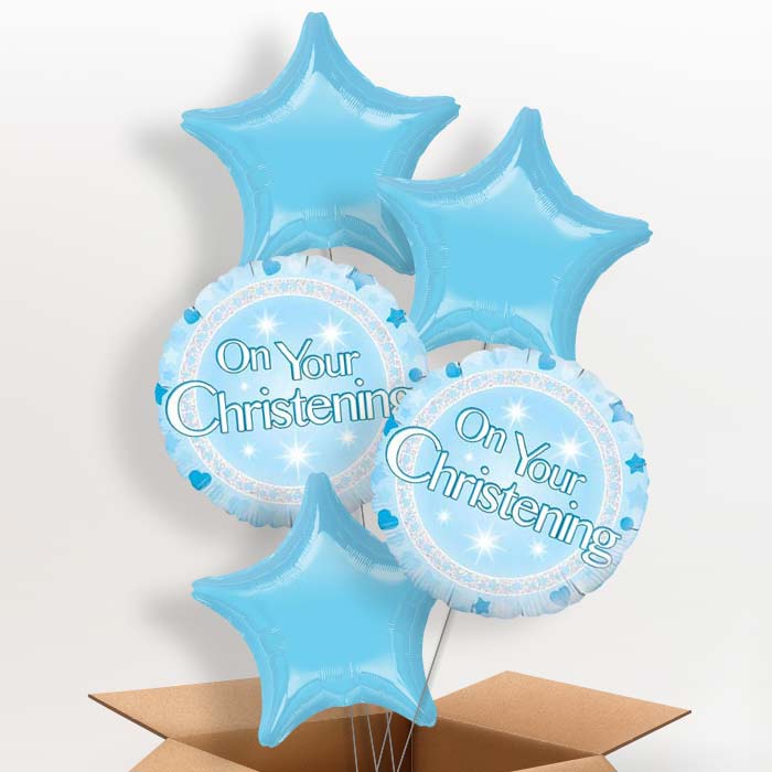 Christening Balloons in a Box (Blue On Your)