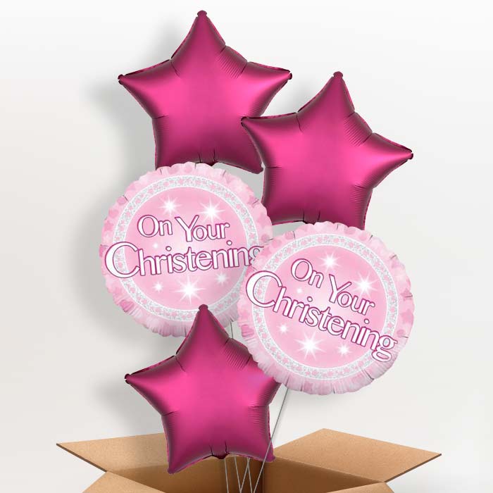 Christening Balloons in a Box (Pink On Your)