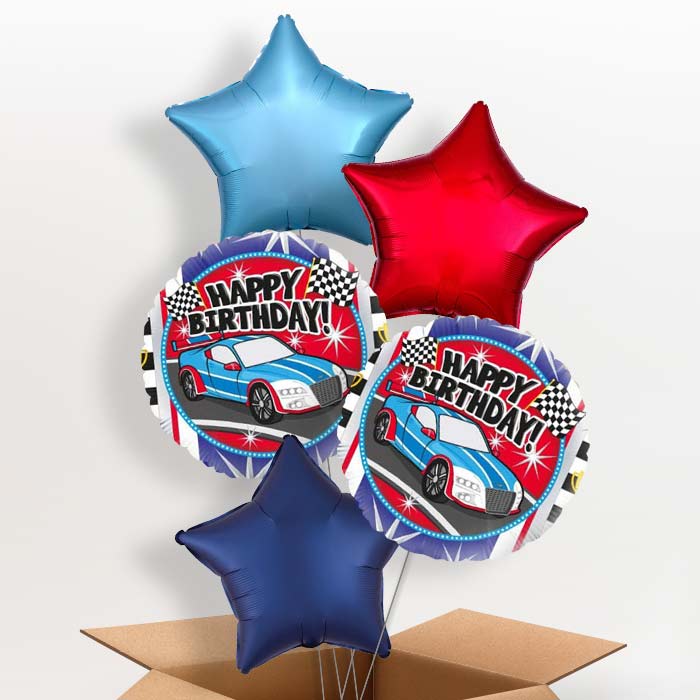 Race Car Balloons in a Box - 5 Balloon | Small Indoor Plants