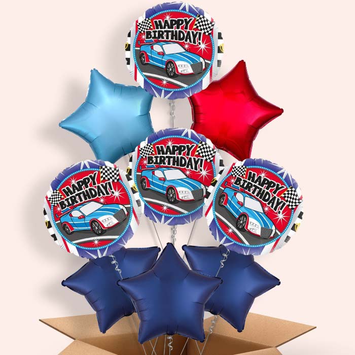 Race Car Balloons in a Box - 9 Balloon | Small Indoor Plants