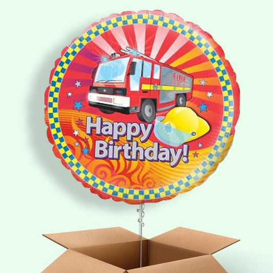 Fire Engine Birthday Balloon in a Box - 1 Balloon | Small Indoor Plants