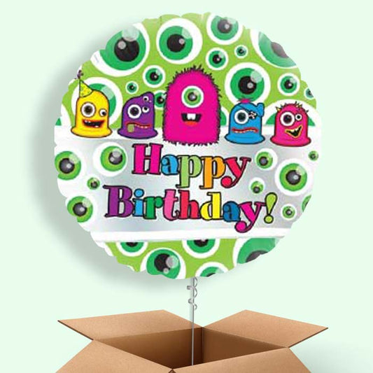Monsters Happy Birthday Balloon in a Box - 1 Balloon | Small Indoor Plants