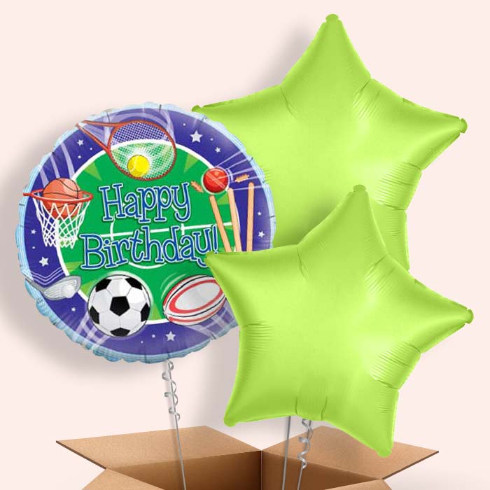Sports Themed Balloons in a Box
