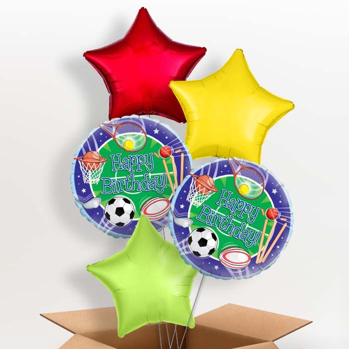Sports Themed Balloons in a Box