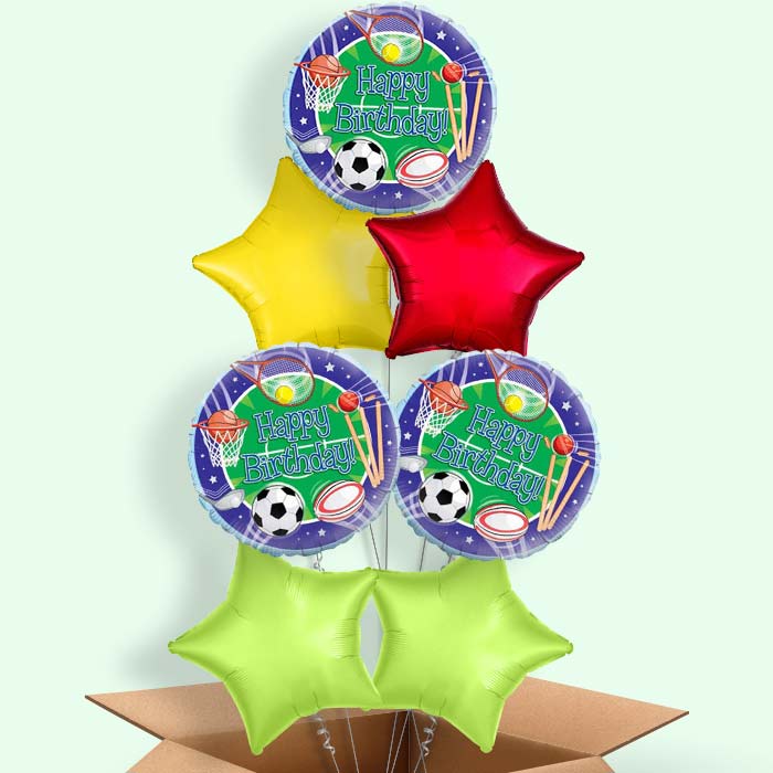 Sports Themed Balloons in a Box