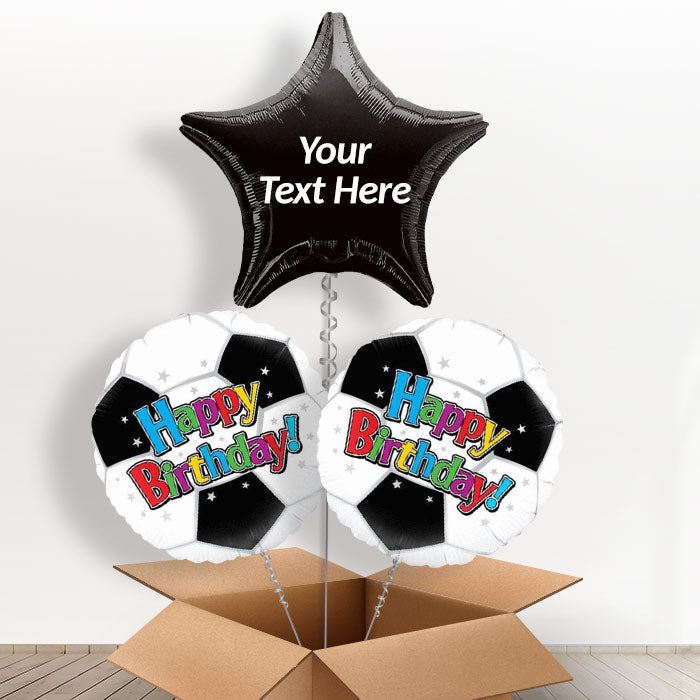 Football Personalised Balloons Delivered Inflated (3 Balloon Set) - Balloon Trio | Small Indoor Plants