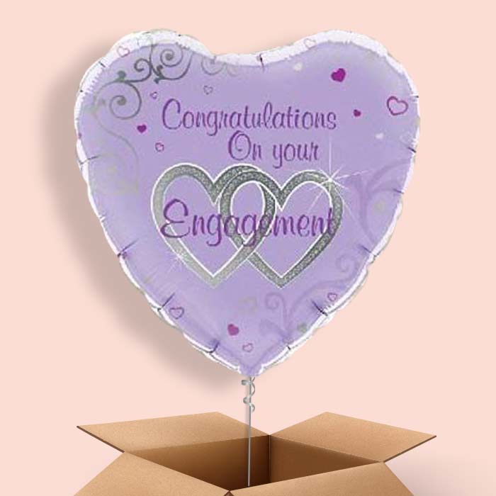 Engagement Helium Balloons in a Box (Purple) - 1 Balloon | Small Indoor Plants