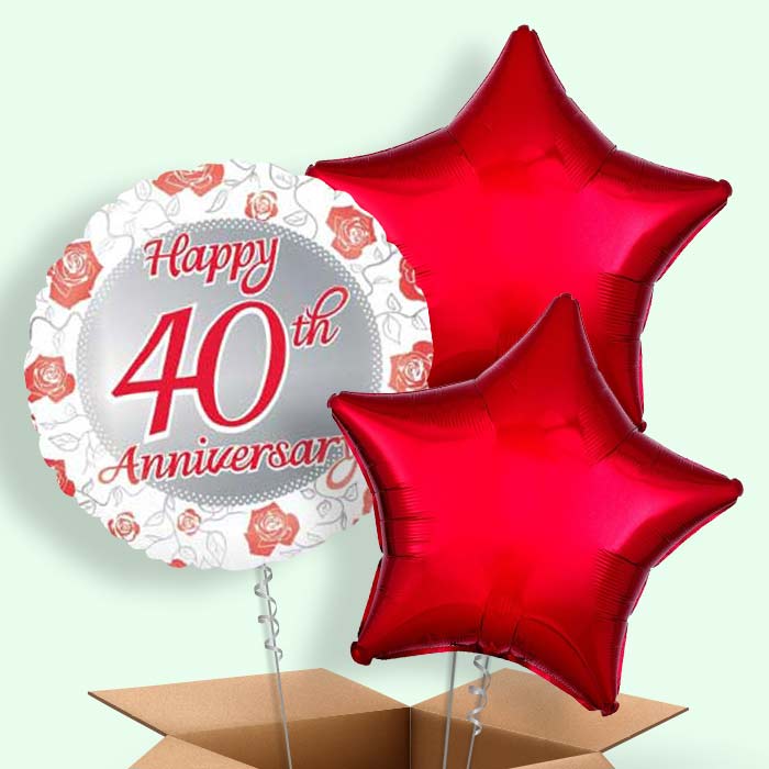 40th Wedding Anniversary Balloons in a Box