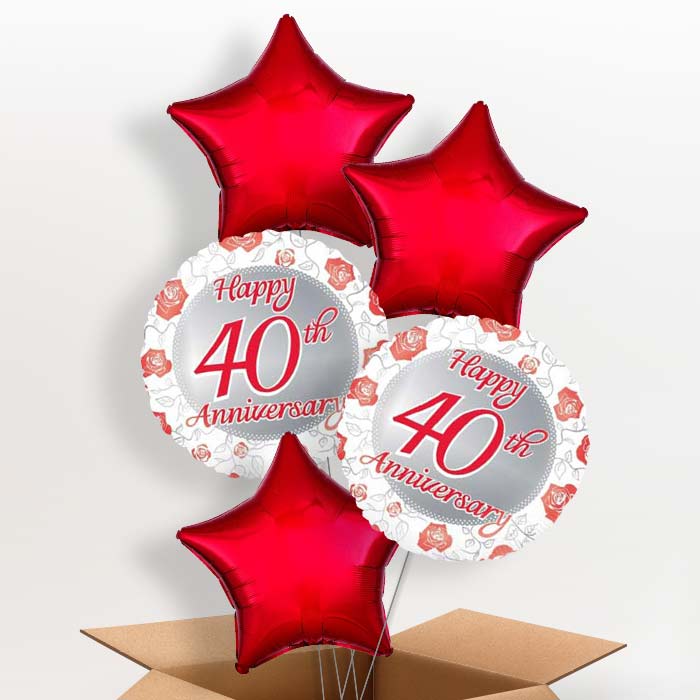 40th Wedding Anniversary Balloons in a Box