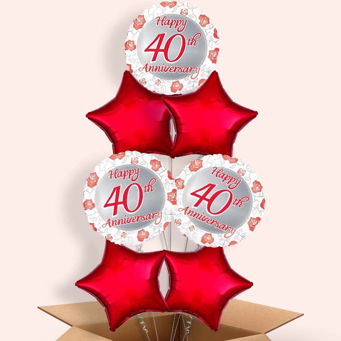 40th Wedding Anniversary Balloons in a Box