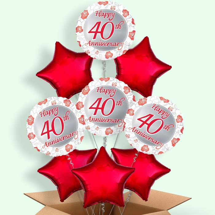 40th Wedding Anniversary Balloons in a Box